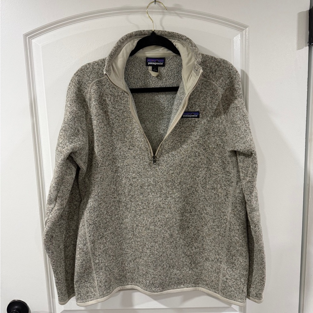 Patagonia Synchilla Fleece 1/4 Zip Pullover Beige Oatmeal Women’s Size L - Picture 3 of 12